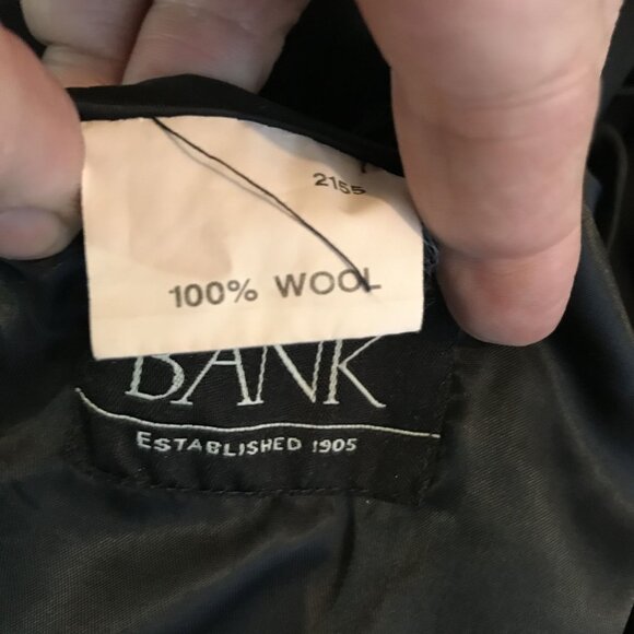 Jos A. Bank Wool Overcoat Black Mens 46R - Picture 4 of 10